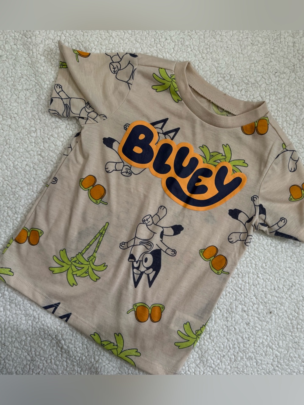 Beige Graphic Kids T-Shirt